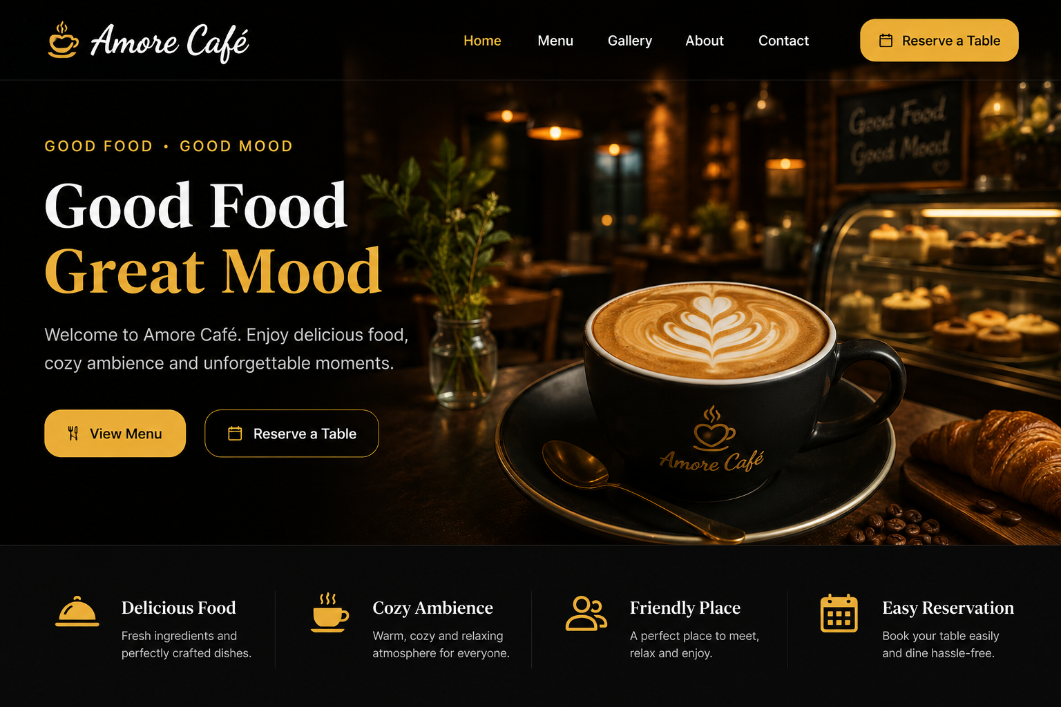Amore Cafe Website